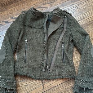 Chanel Olive Green Tweed Jacket